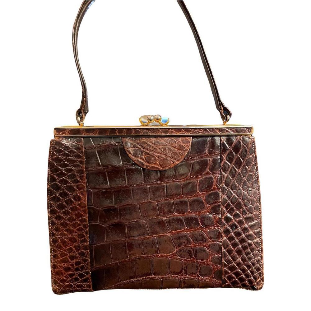 Vintage 60’s Melbourne Bags Crocodile Handbag.